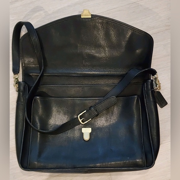 RARE Vintage Coach Gen Leather Large  Morgan Briefcase wBrass TouchLock Closure - Picture 3 of 16